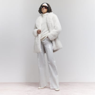 River island fur coat sales
