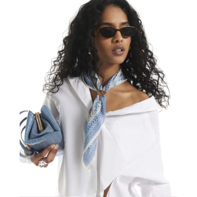 Cream Paisley Stone Toggle Scarf | River Island