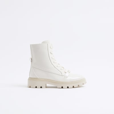 River island cream boots on sale