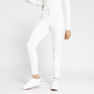 ladies cream joggers