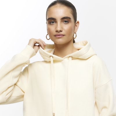 Cream plain hoodie River Island