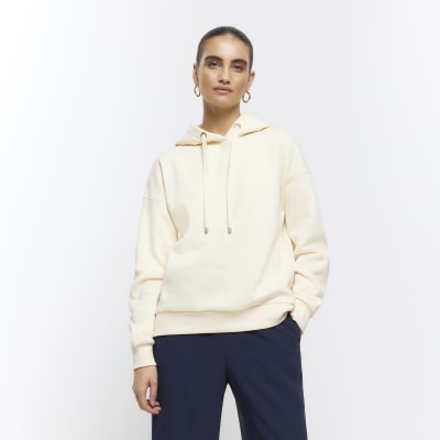Cream plain hoodie River Island