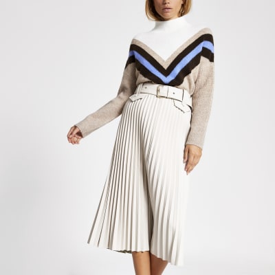 river island black and white pleated dress