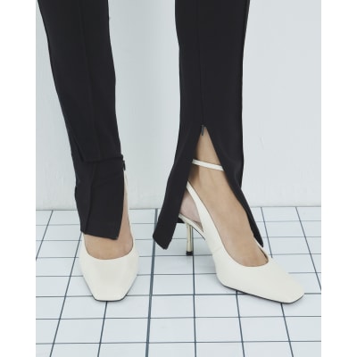 Cream Pointed Toe Slingback Court Heels