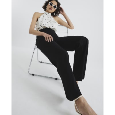 Cream Polka Dot Halter Neck Jumpsuit