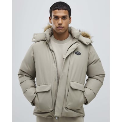 Cream Premium Fur Trim Puffer Jacket