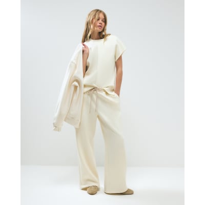Cream Premium Jersey Twill Joggers