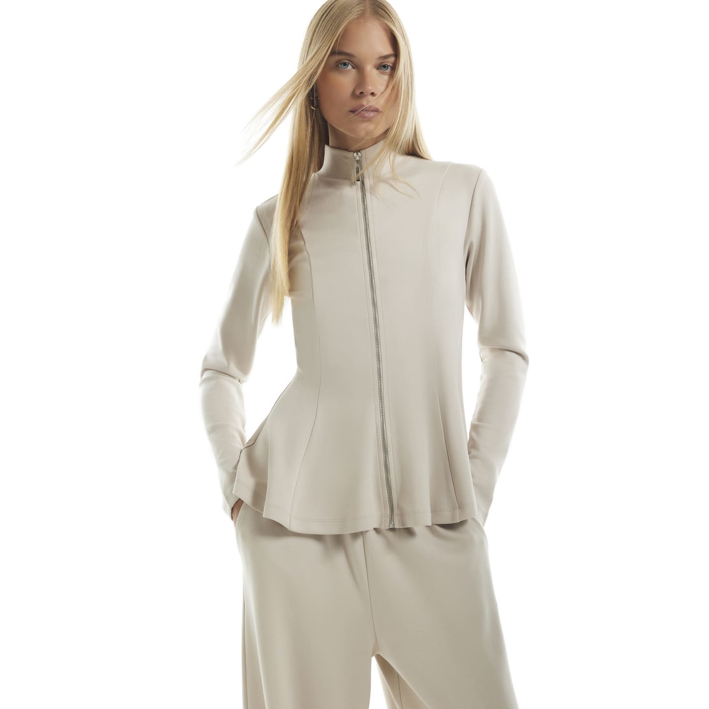 River Island Cream Premium Peplum Fitted Jacket — photo 1 of 1