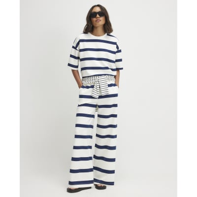 Premium Striped Wide Leg Joggers