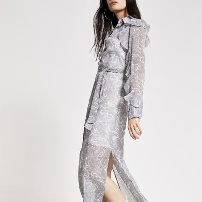 river island maxi shirt dress