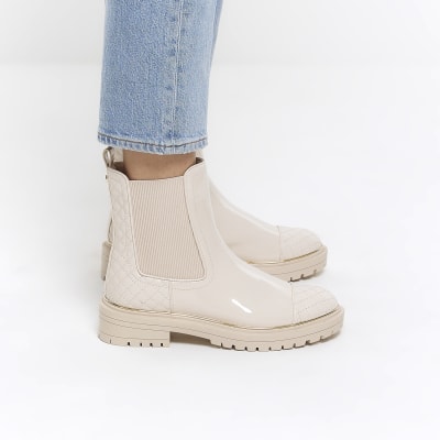 River island cream store boots