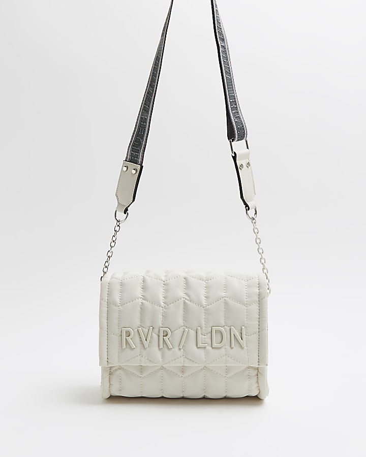 Cream quilted cross body bag