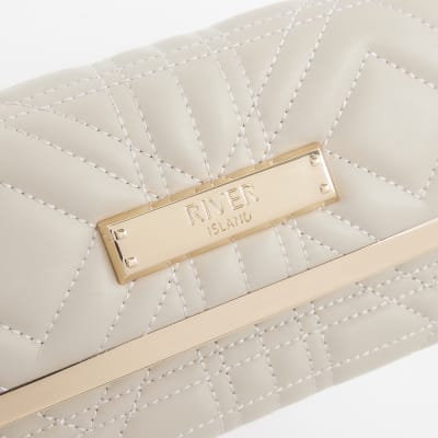 Cream quilted purse River Island