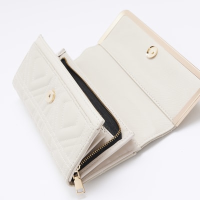 Cream quilted purse River Island