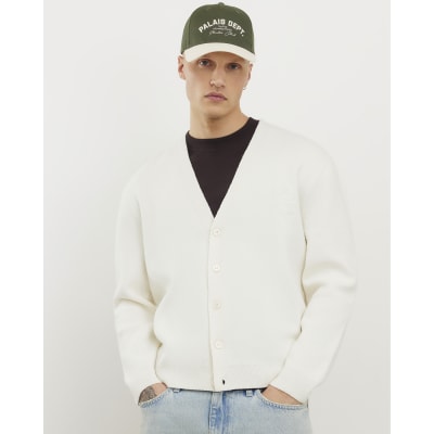 Cream Regular Fit Boucle Knit Cardigan