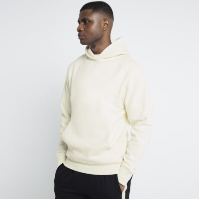Cream Regular Fit Essential Hoodie