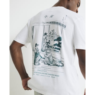 Cream Regular Fit Houkusai T-Shirt