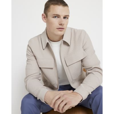 meer.  RIPPLES OVERSHIRT  クリーム Stone Island men's stretch cotton twill overshirt 801510210