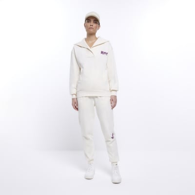river island cream joggers