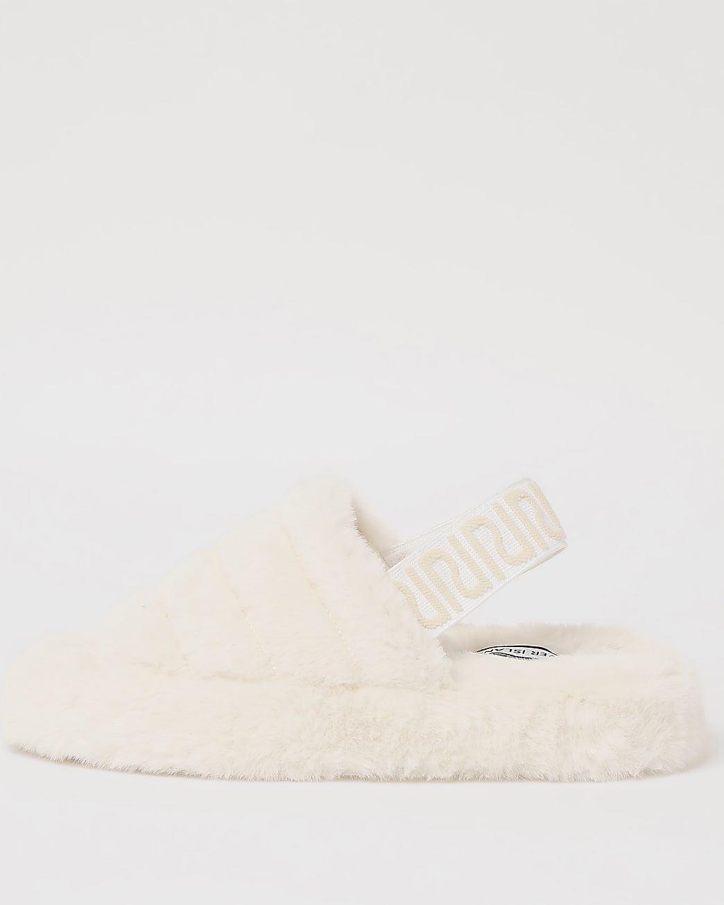 Cream RI faux fur slippers