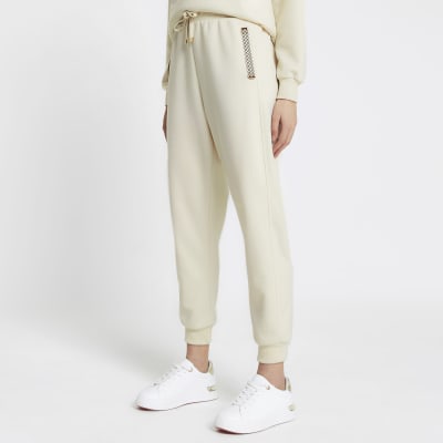 cream cuffed joggers