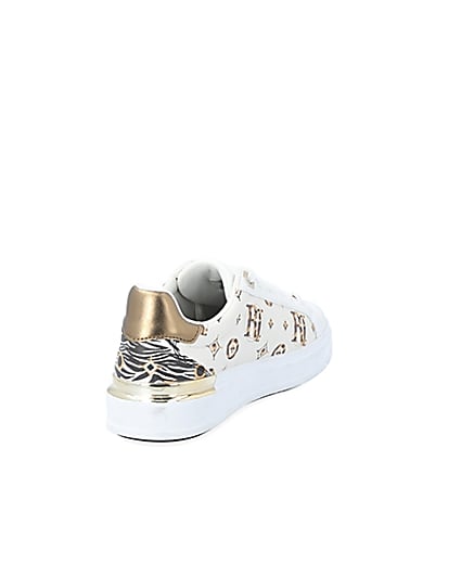 360 degree animation of product Cream RI printed lace-up trainers frame-11