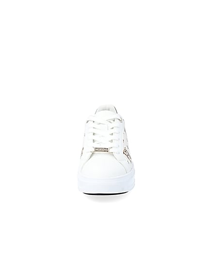 360 degree animation of product Cream RI printed lace-up trainers frame-21