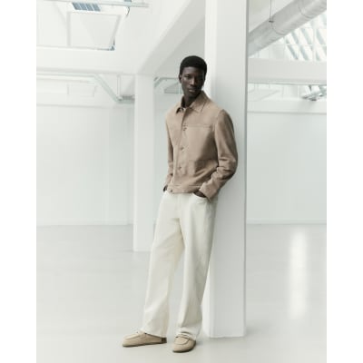 Cream RI Studio Loose Fit Twist Jeans