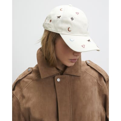Cream Rodeo Embroidered baseball Cap | River Island display picture 3