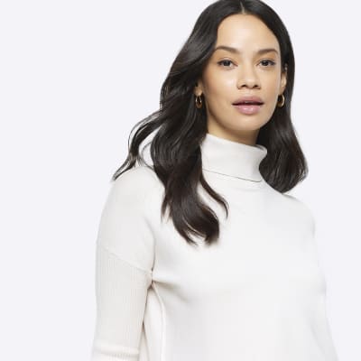 Cream Roll Neck Jumper | River Island