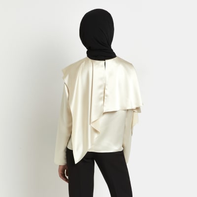 cream satin blouse river island