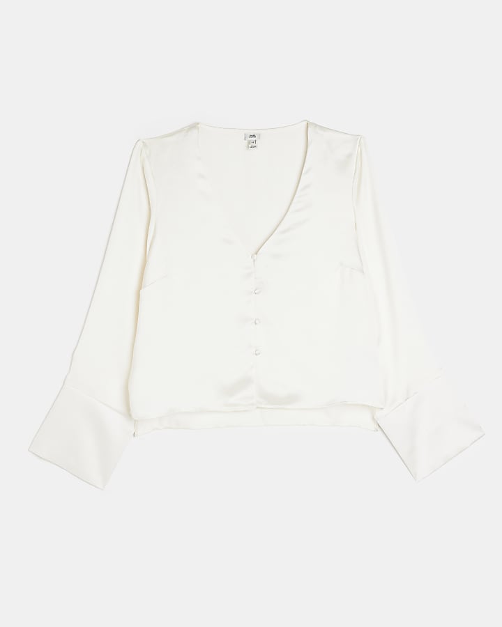 Cream satin blouse