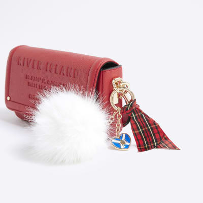 Cream Scotland Faux Fur Pompom Bag Charm