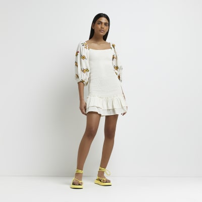 bodycon shirred dress