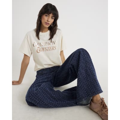 Cream Short Sleeve Champagne Oysters T-shirt