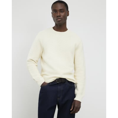 Cream Slim Fit Knitted Jumper