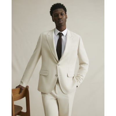 Cream Slim Fit Premium Suit Jacket