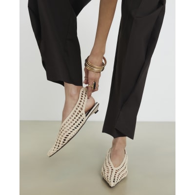 Slingback Weave Court Shoes