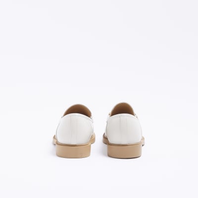 Cream snaffle detail loafers