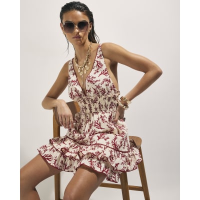 long beach wear dresses BEACH DRESS LONG SALMON NET – hanamer