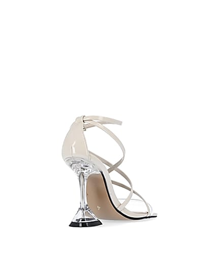 360 degree animation of product Cream strappy perspex heels frame-11