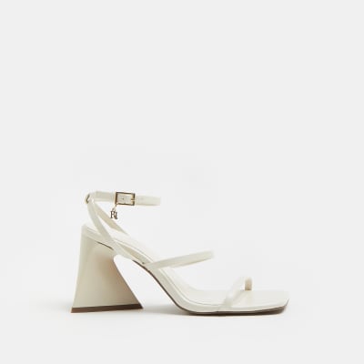 Cream strappy sandals River Island