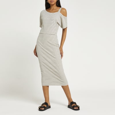 river island cream spot dress