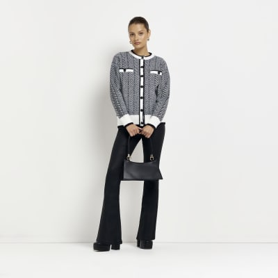 Cream stripe oversized cardigan