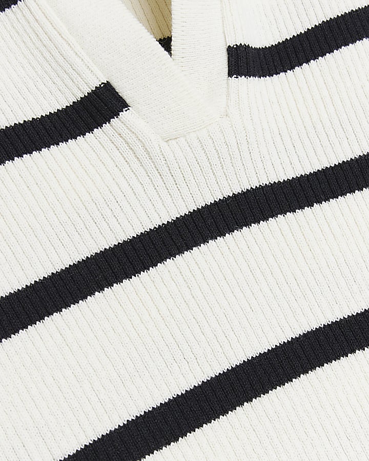 Cream stripe oversized long sleeve top
