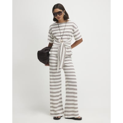 Stripe Wide Leg Trousers
