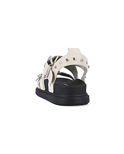 360 degree animation of product Cream studded buckle sandals frame-8