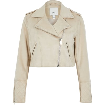 cream biker jacket