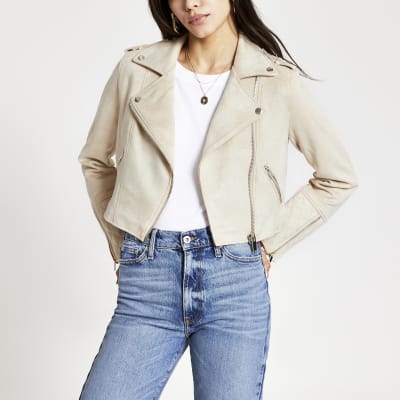 cream leather jacket