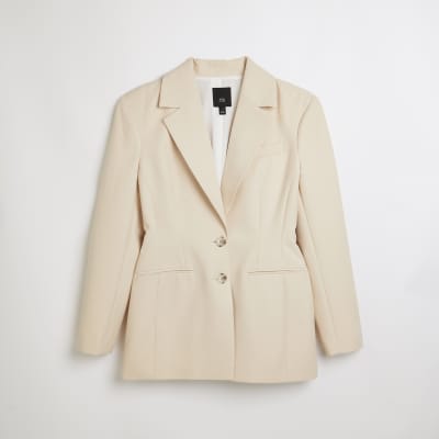 Cream tailored blazer | River Island